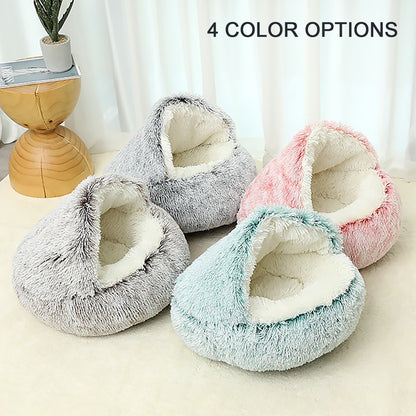 Luxurious Plush Round Cat Bed Cat Bed Round Soft Plush Burrowing