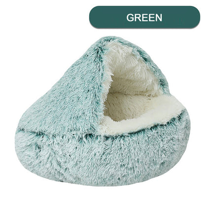 Luxurious Plush Round Cat Bed Cat Bed Round Soft Plush Burrowing
