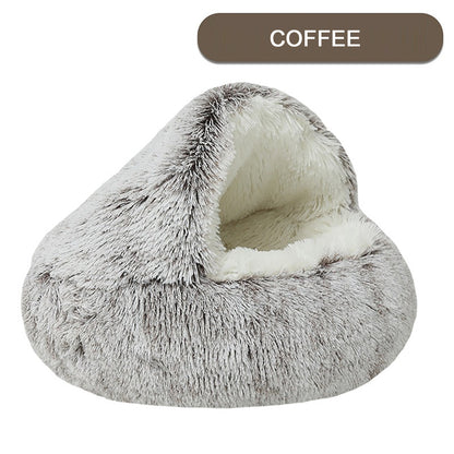 Luxurious Plush Round Cat Bed Cat Bed Round Soft Plush Burrowing