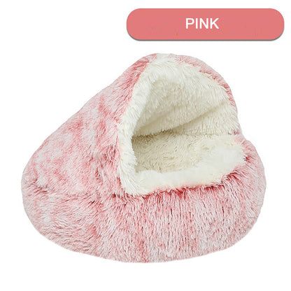 Luxurious Plush Round Cat Bed Cat Bed Round Soft Plush Burrowing
