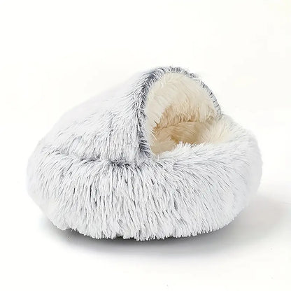 Luxurious Plush Round Cat Bed Cat Bed Round Soft Plush Burrowing